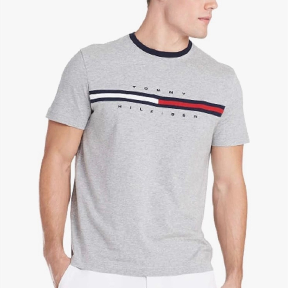 Tommy Hilfiger Men's Short Sleeve Signature Stripe Graphic T-Shirt